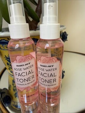 Trader Joe's Rose Water Facial Toner Hydrating Refreshing Mist 2 pk 4oz each